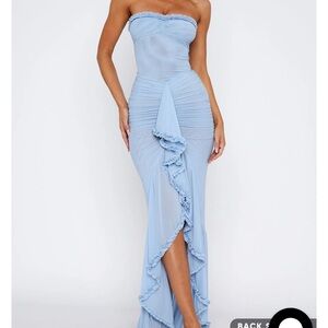 WHITE FOX STILL GOT IT MESH MAXI DRESS IN BLUE